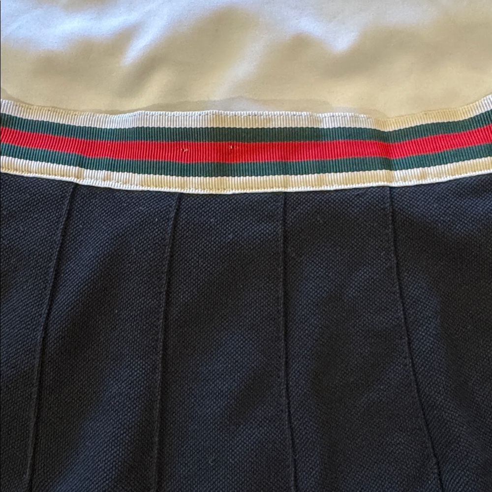 Gucci Pleated Mini Skirt with Striped Trim - Picture 9 of 9